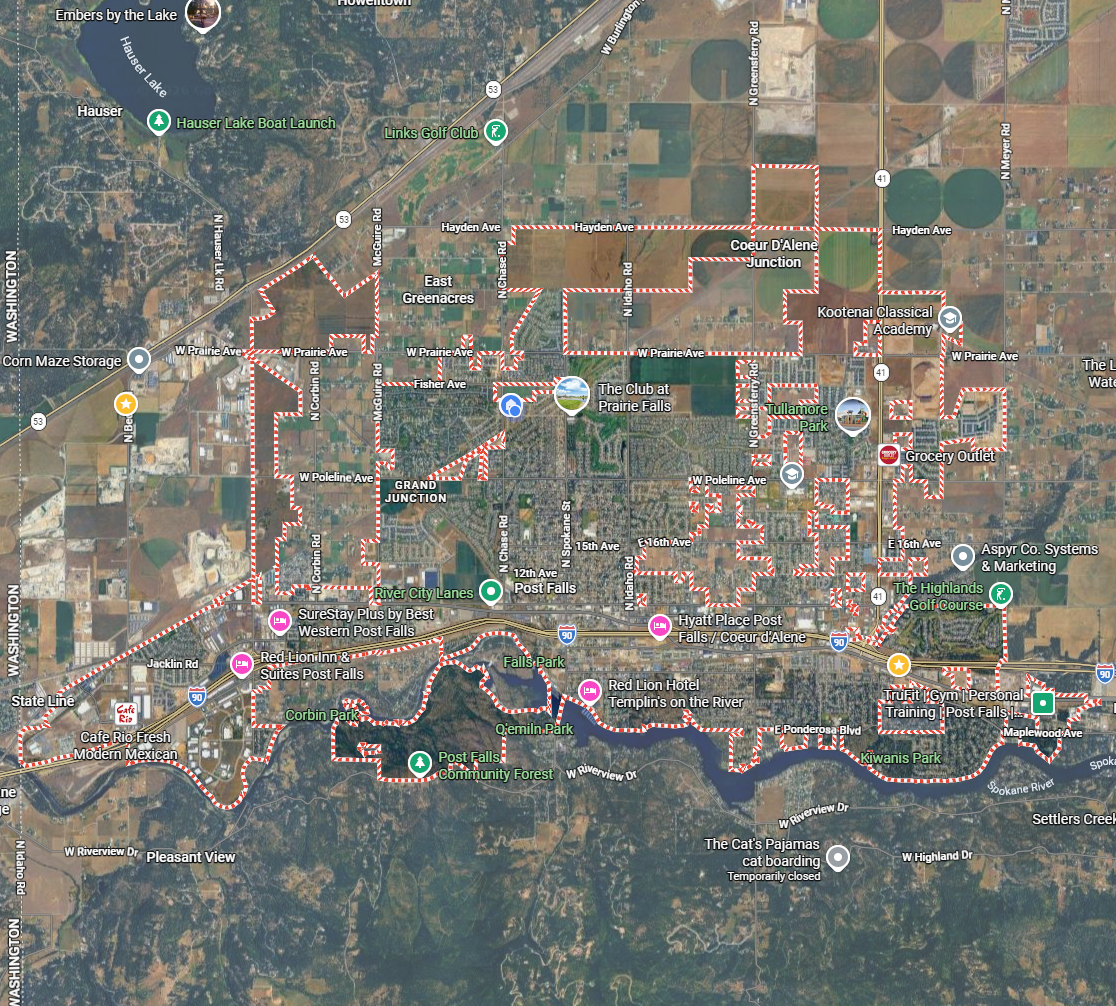 Post Falls Idaho Service Area